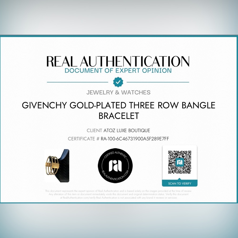Givenchy Vintage Gold-Plated Three-Row Bangle Bracelet - Picture 3 of 9
